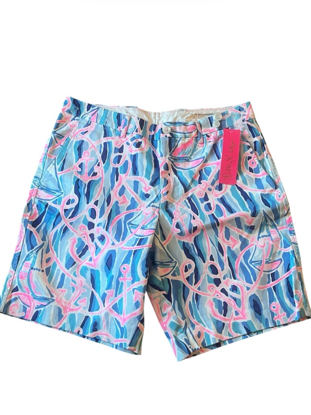 LILLY PULITZER MULTICOLORED ABSTRACT NAUTICAL MEN’S SHORTS SIZE 32